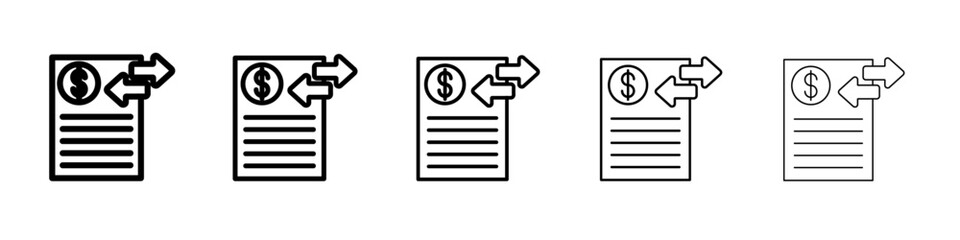 Transaction history icon Flat design on isolated background