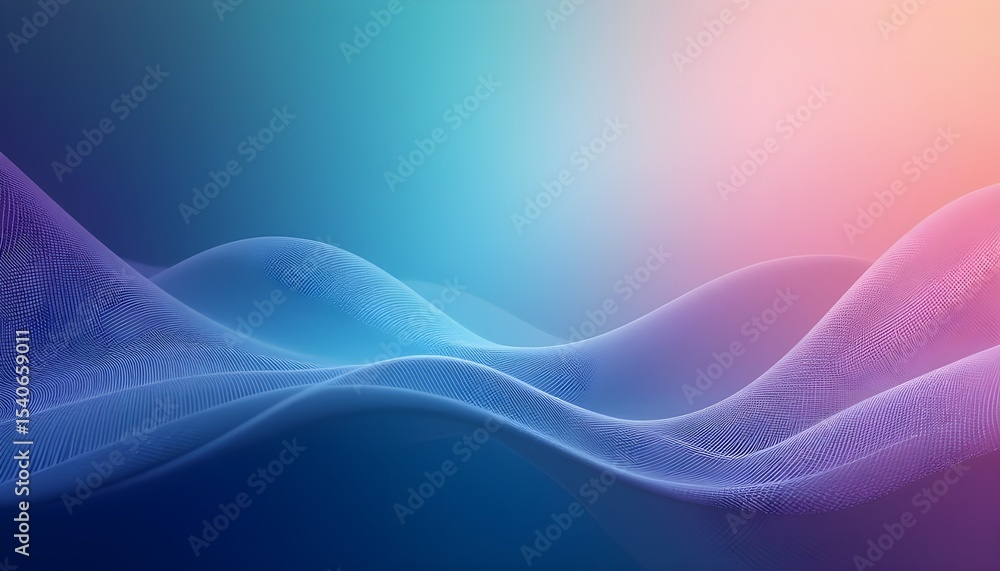 Poster abstract blue pink wave background design for technology websites and presentations featuring a soft