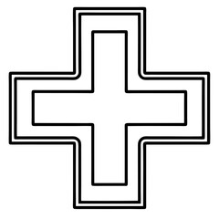Obraz premium Medical Cross Symbol line art vector