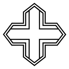 Fototapeta premium Medical Cross Symbol line art vector
