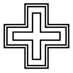 Obraz premium Medical Cross Symbol line art vector