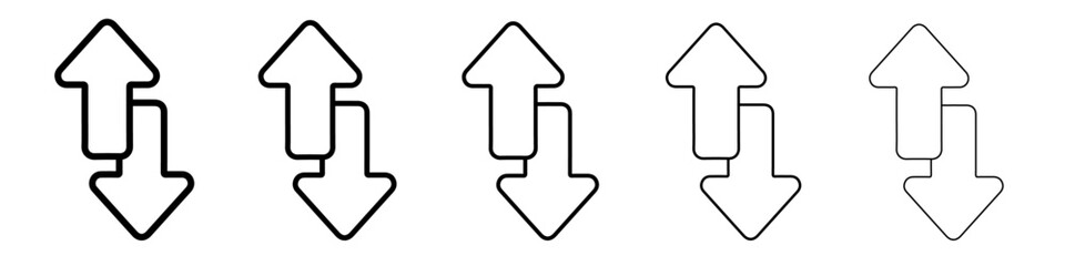 Up and down arrows icon Flat design on isolated background