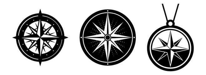 Navigate your style with compass rose vector art for jewelry and decor design silhouette