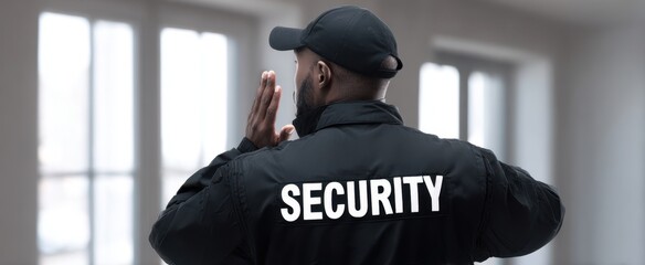 The security officer monitoring the environment for safety and protection.