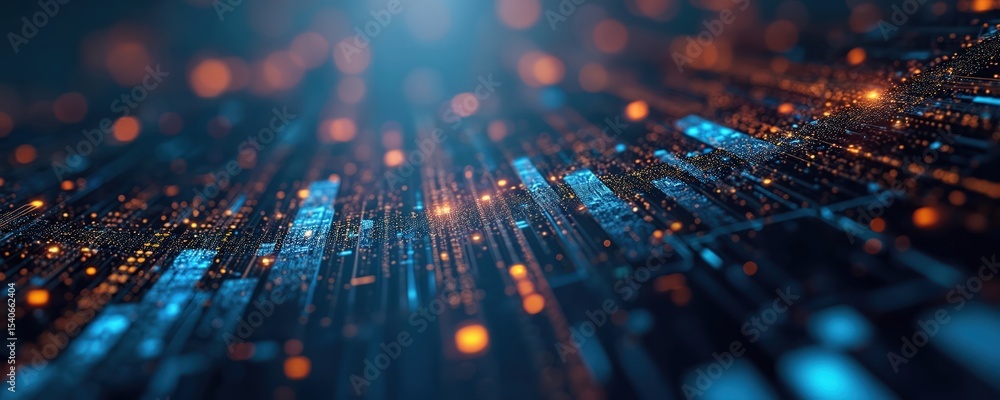 Poster abstract cityscape of stock market data display. charts, graphs, lines represent financial trading a