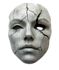 Cracked Face Mask,  Broken Identity, Mental Health, Fragility
