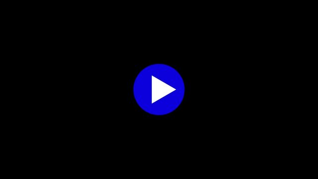 Animated play button on transparent background with alpha channel. Animation istortion liquid style transition icon for your project. Play symbol for your web site design