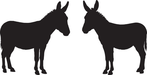 Donkey side view silhouette vector illustration