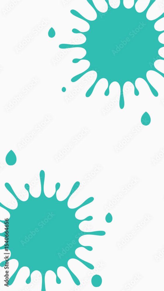 Poster turquoise paint splatter design with transparent background suitable for design projects