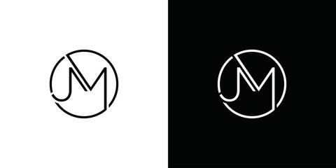 jm initials letter simple vector logo