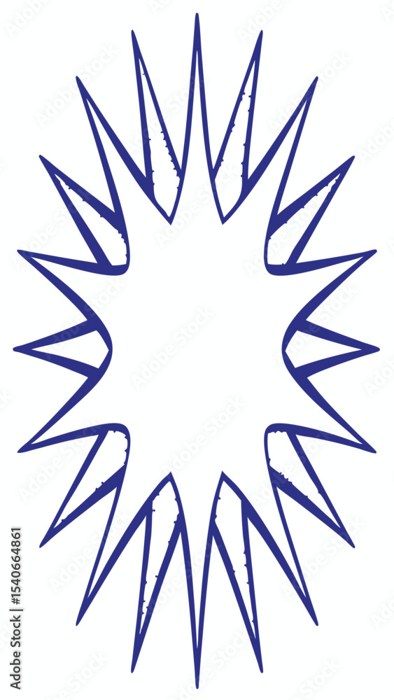 Aufkleber unique blue burst shape element suitable for various creative design projects and graphics