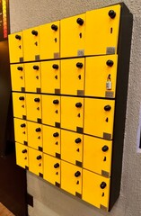 Yellow key storage cabinet