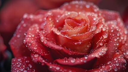 red rose with water drops