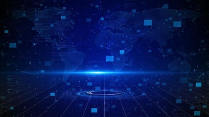 Word map HUD. User Interface Global planet Earth business network connection. digital SciFi data flow blockchain technology, E commerce infographics bitcoin trading global cryptocurrency blockchain 3D - Powered by Adobe