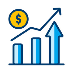 Illustrative representation of financial growth and investment success in business