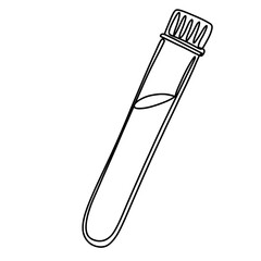 Fototapeta premium Blood collection tube continuous line art drawing