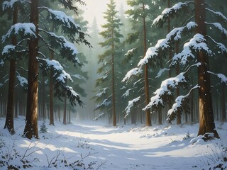 Winter day in the forest