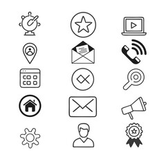 Set of Simple, Clean Line Icons for Website Contact Information