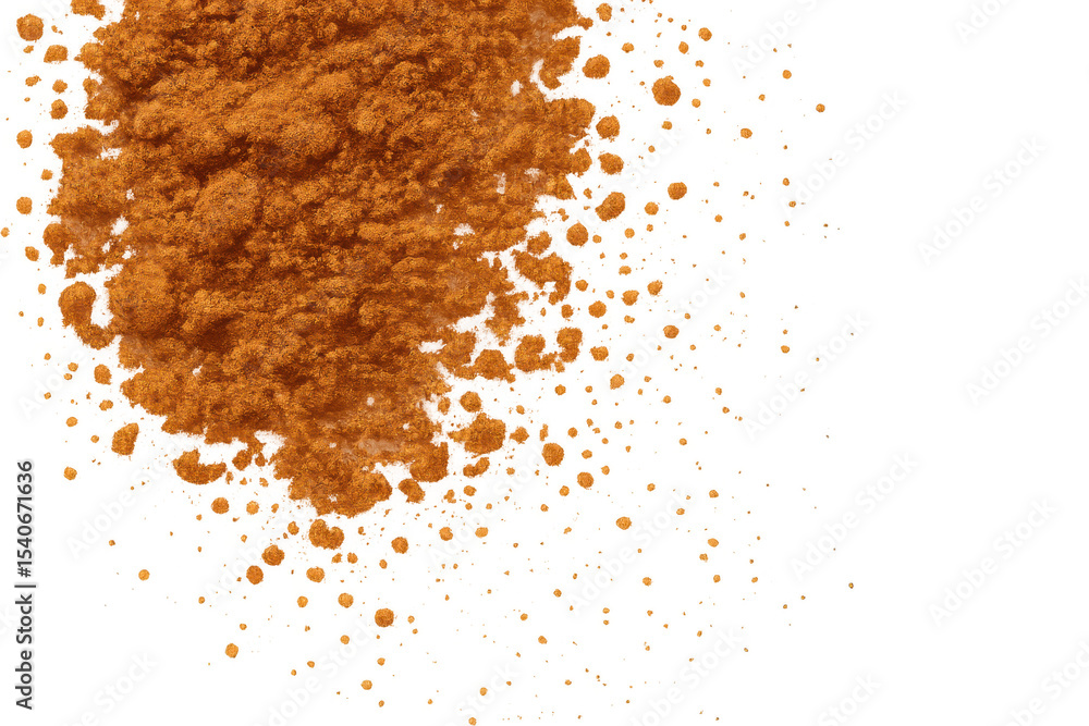 Poster turmeric powder spreading across surface, casting golden shadows with textured pattern and transluce