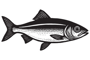 stylized fish drawing with intricate spots and streamlined body