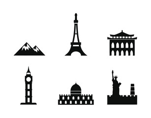 Landmark Vector Silhouette Set for Global Travel Design