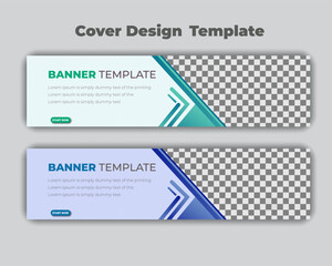 Set abstract horizontal gradient background web banner design template