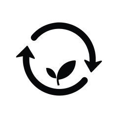 Recycle Symbol Vector Silhouette Icon for Eco-Friendly Design