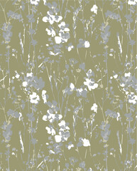 Floral seamless pattern with big flowers and Vector illustration.seamless floral watercolor pattern with garden pink, flowers roses, leaves, branches. Botanic tile, background.