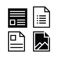 Document Vector Silhouette Set for Office Productivity Design