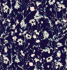 Floral seamless pattern with big flowers and Vector illustration.seamless floral watercolor pattern with garden pink, flowers roses, leaves, branches. Botanic tile, background.