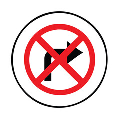 Obraz premium No right turn sign. No right turn icon. Vector illustration.