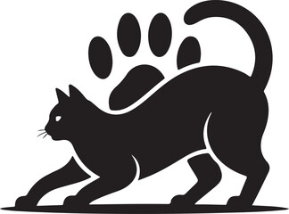 Fototapeta premium Cat stretching vector illustration
