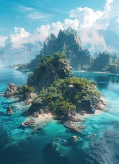 tropical island in the sea
