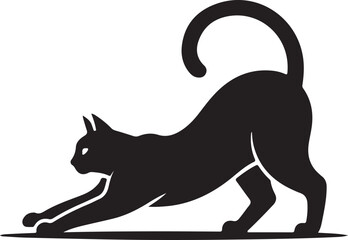 Cat stretching vector illustration