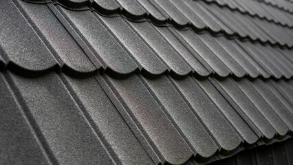 Modern dark roof texture with grain details, suitable for construction background, home design or building materials