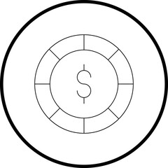 Dollar coin icon single icon vector illustration