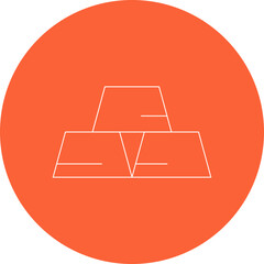 Gold bar icon single icon vector illustration