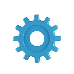 Team, technical support, gear 3d icon render illustration Isolated on Transparent Png Background	