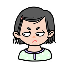 Jealous Girl with Side-Eye – Cartoon Emotion Character