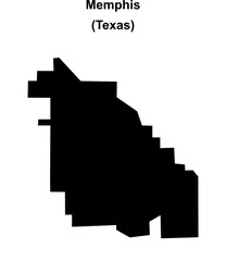 Memphis (Texas) blank outline map