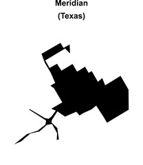 Meridian (Texas) blank outline map