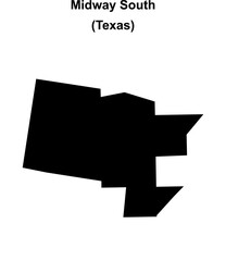 Midway South (Texas) blank outline map