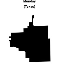 Munday (Texas) blank outline map