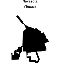 Navasota (Texas) blank outline map
