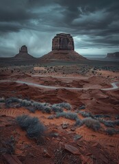 monument valley in the sunset