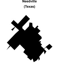 Needville (Texas) blank outline map