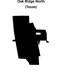 Oak Ridge North (Texas) blank outline map