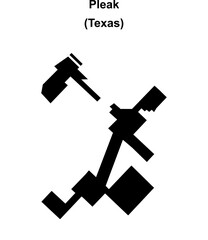 Pleak (Texas) blank outline map