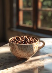 coffee beans in a cup
