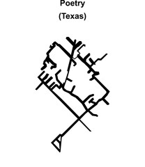 Poetry (Texas) blank outline map